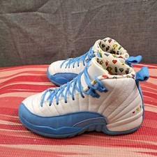 Nike Shoes Youth 5Y/W6.5 Air Jordan 12 University Blue UNC Emoji GS Sneakers