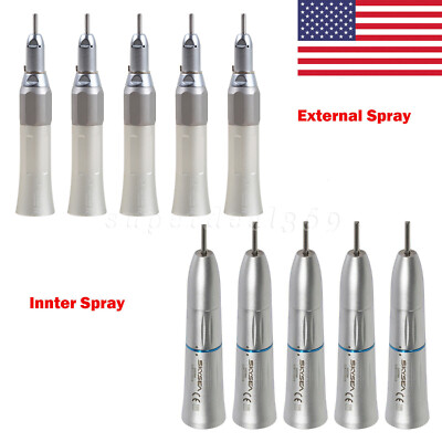 1-5 Dental Low Speed Straight Nosecone Handpiece Inner/External Spray Fit NSK