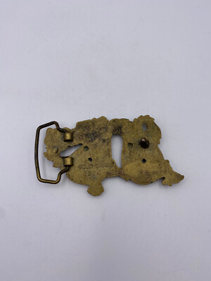 Vintage 1981 Baron Buckles Solid Brass Chinese Dragon Belt