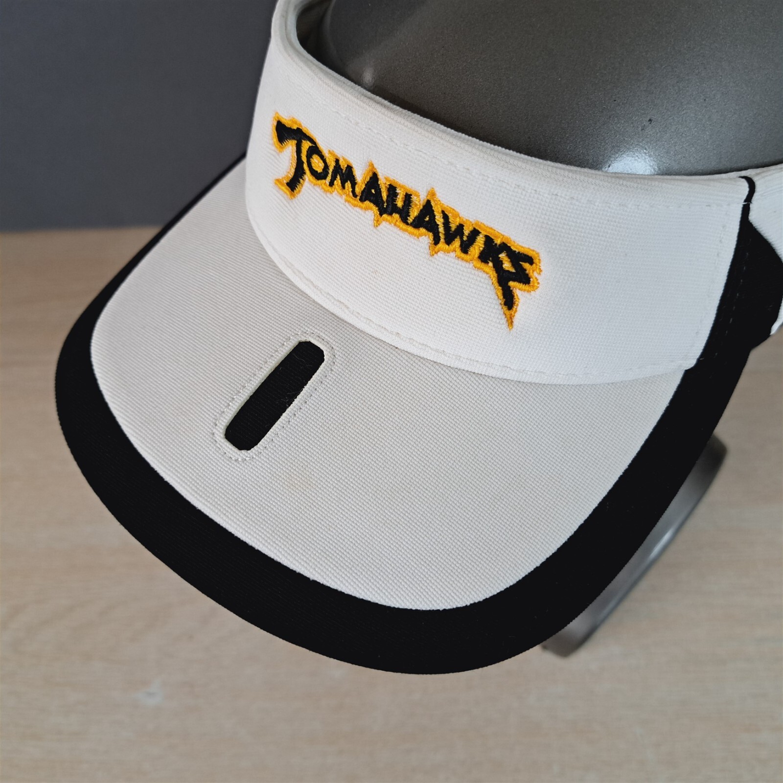 TOMAHAWKS ADJUSTABLE STRAPBACK SUN VISOR/CAP, WHI… - image 8