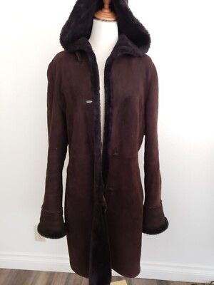 Clifford Michael genuine shearling long coat authentic sheepskin