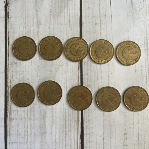 Vtg 10 Original Pak Mann Arcade 20th Anniversary 1982-2002 Game Tokens Coin