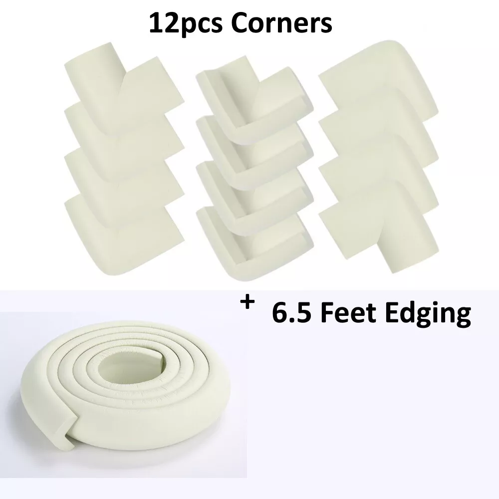 White Furniture Table Edge Corner Protector Soft Child Safety Foam Cushion  Guard