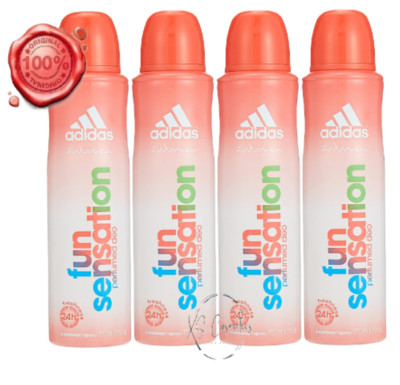 4 Adidas Fun Sensation For Women 5 oz. Anti-Perspirant Spray NEW(LOT OF 4)