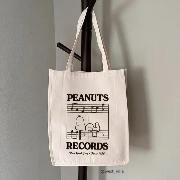 Snoopy Peanuts Classic Canvas Medium Reusable Tote Bag
