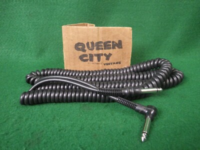 NOS Vintage 60'' coiled patch/jack cord w/1/4'' plugs Radio/CB/reel to reel stereo