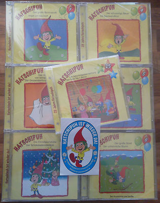 Hatschipuh - Alle 8 CDs -  Folge 1 bis 7 + Geburtstags-CD + Aufkleber als Extra