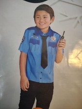 New Hyde Eek Kids Police Officer Costume - Shirt Badge Wallet Talkie size M