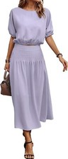 Women's 2-Piece Summer Midi Dress Set Light Purple, Medium 