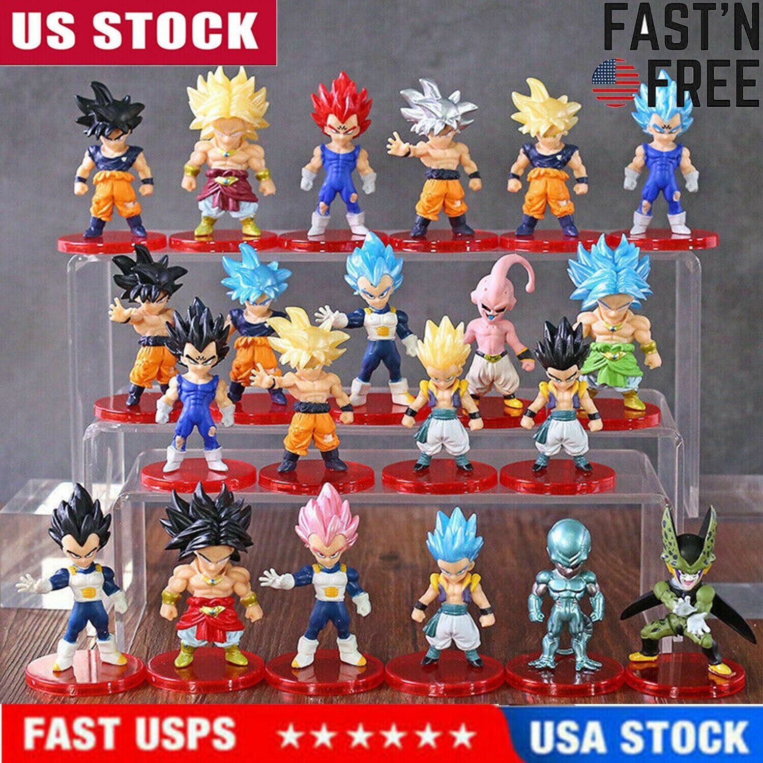 Dragon Ball Z Figures Lot of 21pcs Super Saiyan Action Figure Toys Set Kids Gift