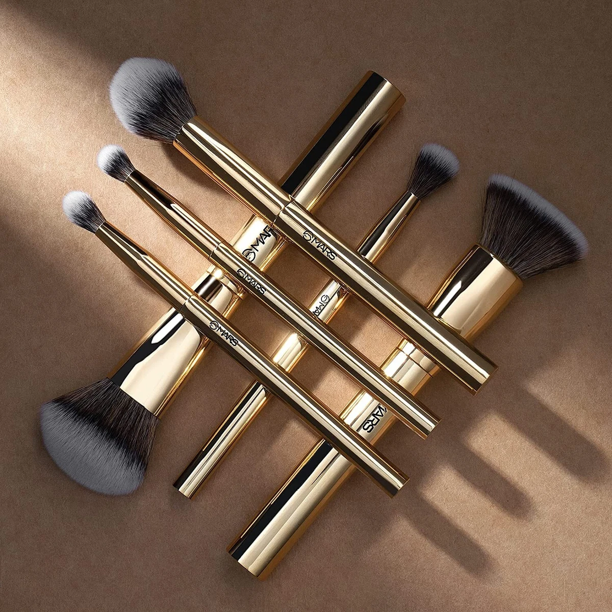 MARS Artist's Arsenal Makeup Brush Set Pack of 6 Face & Eye Brush Kit  Golden