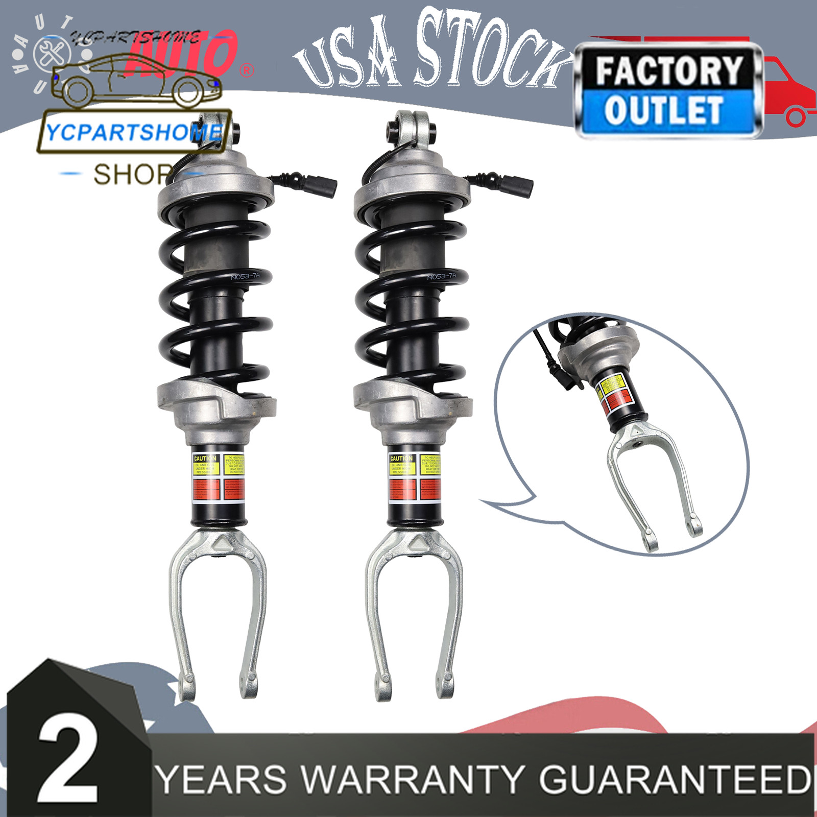Pair Front Shock Absorbers Struts Magnetic Ride Fit 2016-2021 Audi R8 V8 V10 5.2