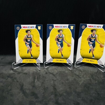 (3) Zeke Nnaji RC Base 2020-2021 Panini NBA Hoops First NBA Rookie lot