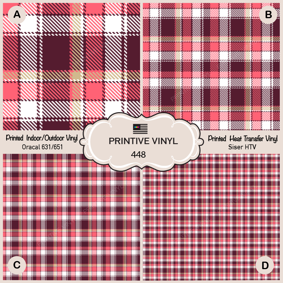 Summer Checkerd Plaid Patterned Iron on, Printed HTV, Siser, Craft Vinyl- 448
