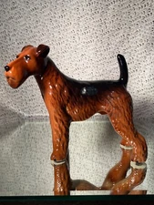 Coopercraft England Airedale Terrier Dog Figurine Retired Vintage ~8”x7”