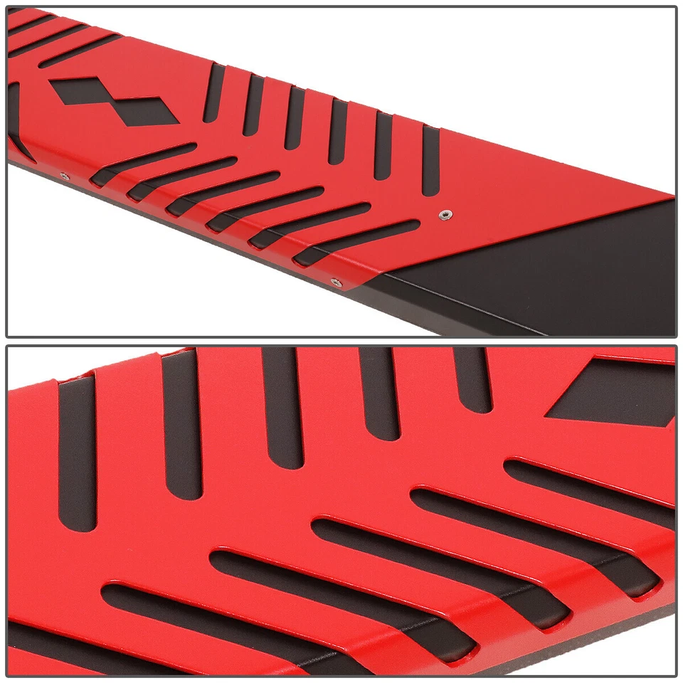 For 2019-2022 Ram 1500 Crew Cab 5.5" Side Step Nerf Bar Running Board Black/Red - Image 3 of 4