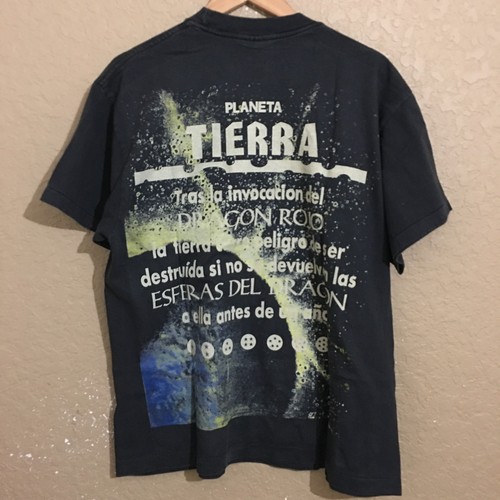 Camiseta Dragon Ball Z Son Goku Estampado Completo AOP Grande (Etiqueta XL) Negra Desteñida - Imagen 6 de 8