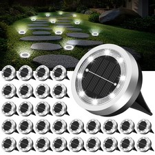 Mini Solar Ground Lights Outdoor 32 Pack Waterproof Upgraded Anti-Rust