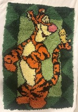 Vintage Disney Tigger Latch Hook Rug 30x20 Completed Bath Mat Winnie The Pooh