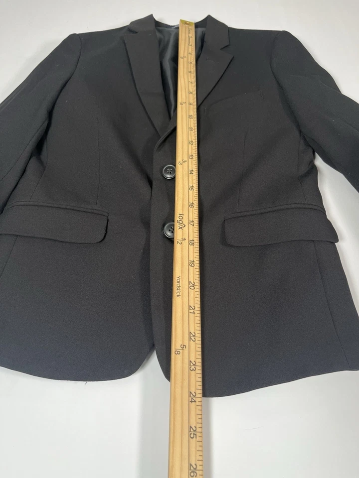 Chaps Boy’s Sz 10 Black Single-Breasted Two Button Lined Suit Jacket - Image 4 of 4