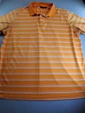 Men's Polo Golf Shirt Size XL Color orange Striped Walter Hagen