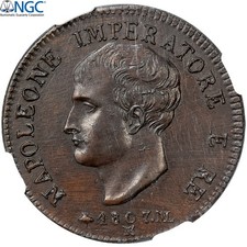 [#877793] Kingdom of Italy, Napoleon I, Soldo, 1807, Milan, Pattern, Bronzed lea