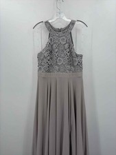 Pre-Owned Lulus Grey Size Large Maxi Evening Gown