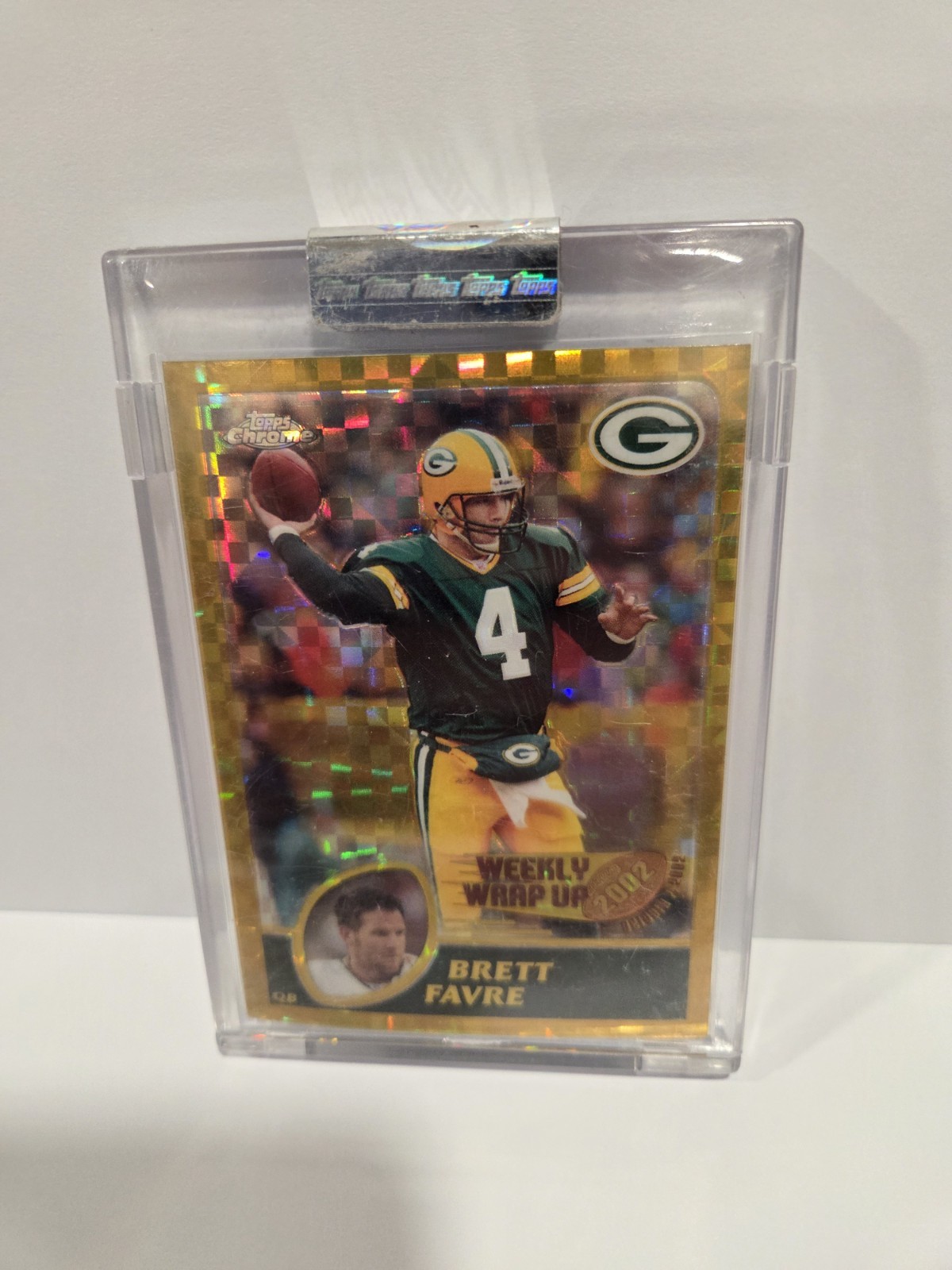 2003 Topps Chrome Brett Favre Encapsulated Gold Xfractor 058/101 #150