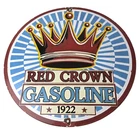 Vintage Red Crown Gasoline Sign - Porcelain Service Station Gas Pump Ad Sign