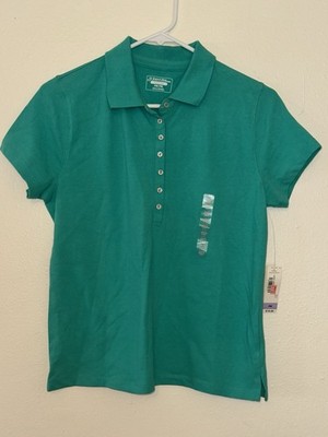St. John's Bay Lucky Jade Cotton Spandex Polo Short Sleeve Petite PM