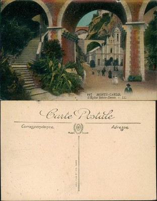 Postcard Monaco L'Eglise Sainte-Devote 1914