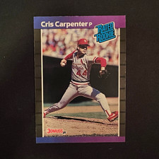 Donruss 1989 Cris Carpenter St. Louis Cardinals Rated Rookie #39 Baseball Card. rookie card picture