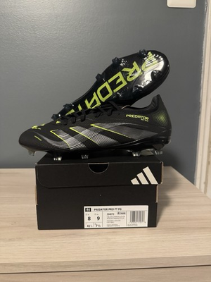 #ad *Adidas PREDATOR PRO Fold over FT FG Black Lucid Lemon Cleats JS4072 NEW Elite $110.00