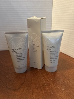 Avon Planet Spa White Tea Set, New, face mask, face polisher and renewing lotion