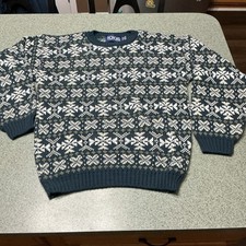 Vintage Honors Snowflake Sweater Men  s M Fair Isle Nordic 80s 90s Korea