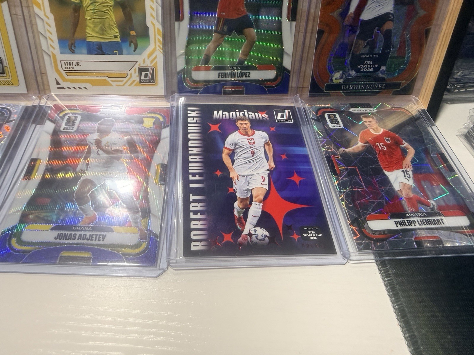 2025-26 Soccer Card Lot (12) HAALAND VINI JR FERMIN LOPEZ DEMBELE Donruss Prizm view 4