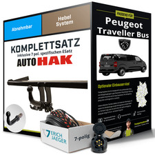 Anhängerkupplung abnehmbar für PEUGEOT Traveller Bus +E-Satz Set