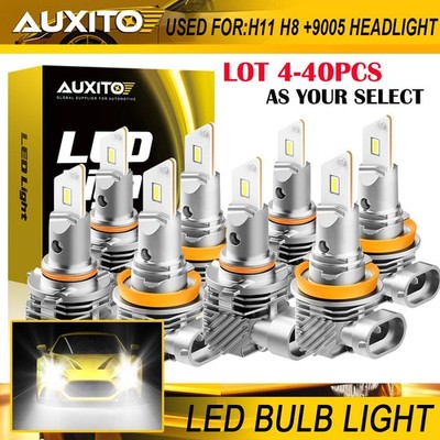 4-40X AUXITO 9005 H11 LED Combo Headlight Bulbs High Low Beam Kit Super Bright J