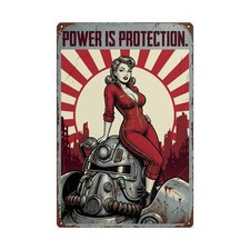 Fallout Power Armor Pin-Up Poster, Vintage Atomic Wall Art