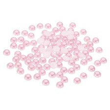 1000Pcs Flatback Pearls Beads, 6mm Flatback Pearls, Light Pink