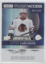 2021 Upper Deck Credentials 2020-21 Debut Ticket Access /999 Lucas Carlsson 14hk