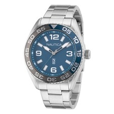 Orologio Uomo NAUTICA FINN WORLD NAPFWS307 Bracciale Acciaio Blu Sub 50mt