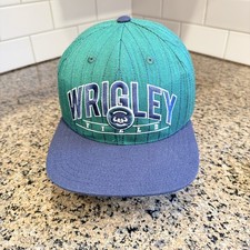 Wrigley Field American Needle Hat Cap Green Pinstripe Snapback MLB