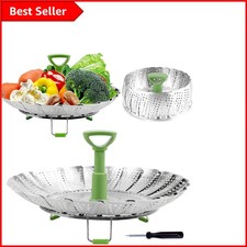Dishwasher Safe Stainless Steel Steamer Basket - Expandable and Multi-Functional
