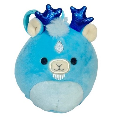 Squishmallows Xam the Aqua Kirin Keychain Clip Reindeer Plush Clip Holiday 2023