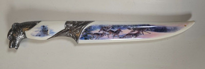 13  Wolf Head Decorative Dagger   Collector Display Knife w/ Wolf Pack Sheath
