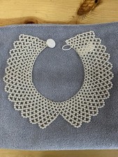 White Faux Pearl Beaded Collar Necklace with Circular Clasp