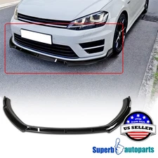 Fits 2014-2017 Volkswagen VW Golf Glossy Black Front Bumper Lip Spolier Splitter