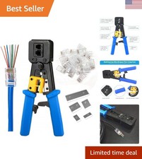 Heavy-Duty RJ45 Crimping Tool for Perfect Ethernet Connections - 20 Connectors