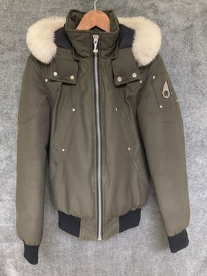 Genuine Moose Knuckles Ballistic Bomber Fox Fur Men's S Made in Canada Down Fill